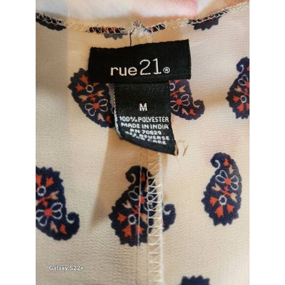 C25 Rue21 Butterfly paisley fringed Orange And Blue kimono - Picture 8 of 10
